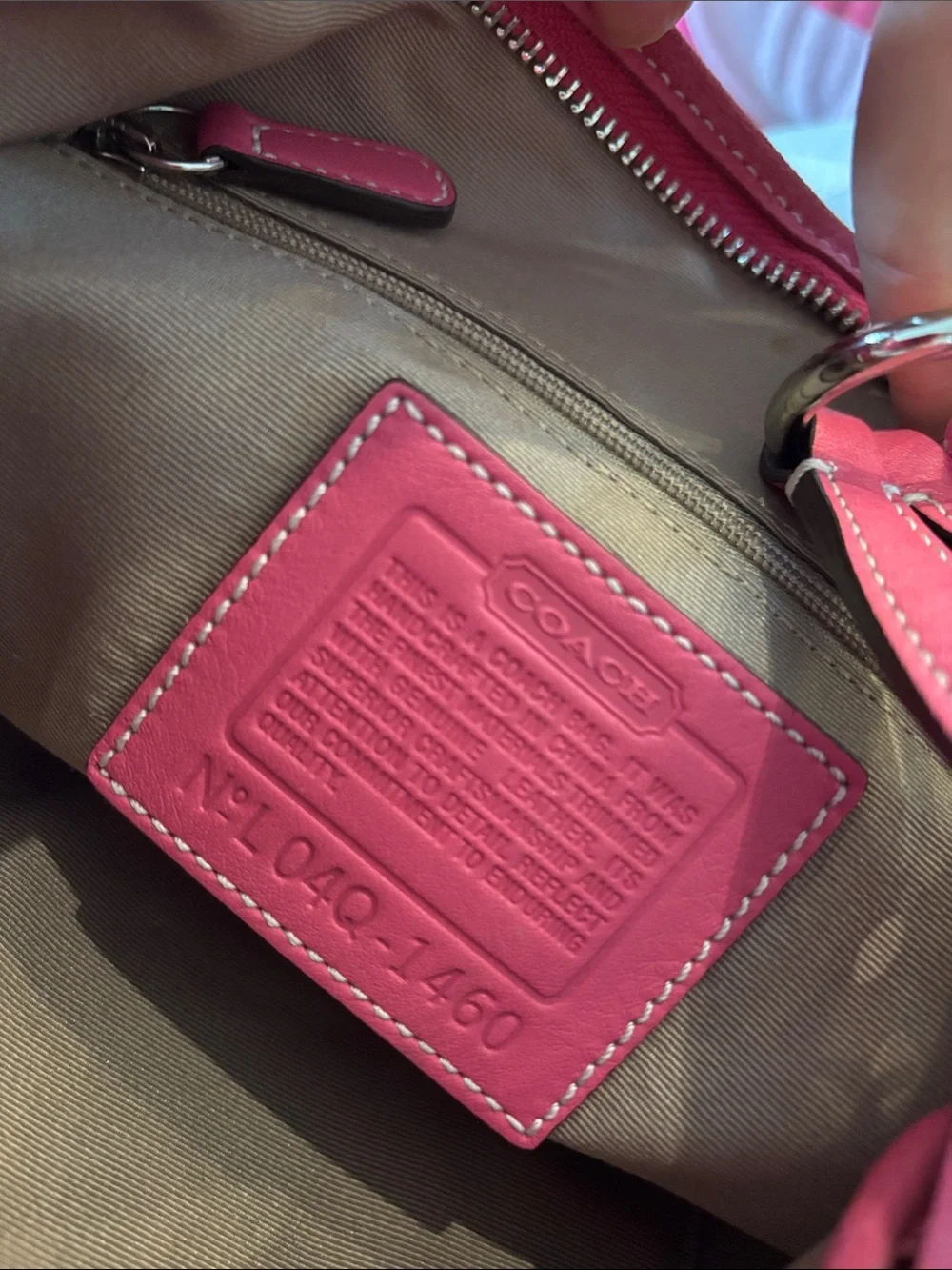 Coach Y2K Pink Signature Hobo Bag with Suede Trim